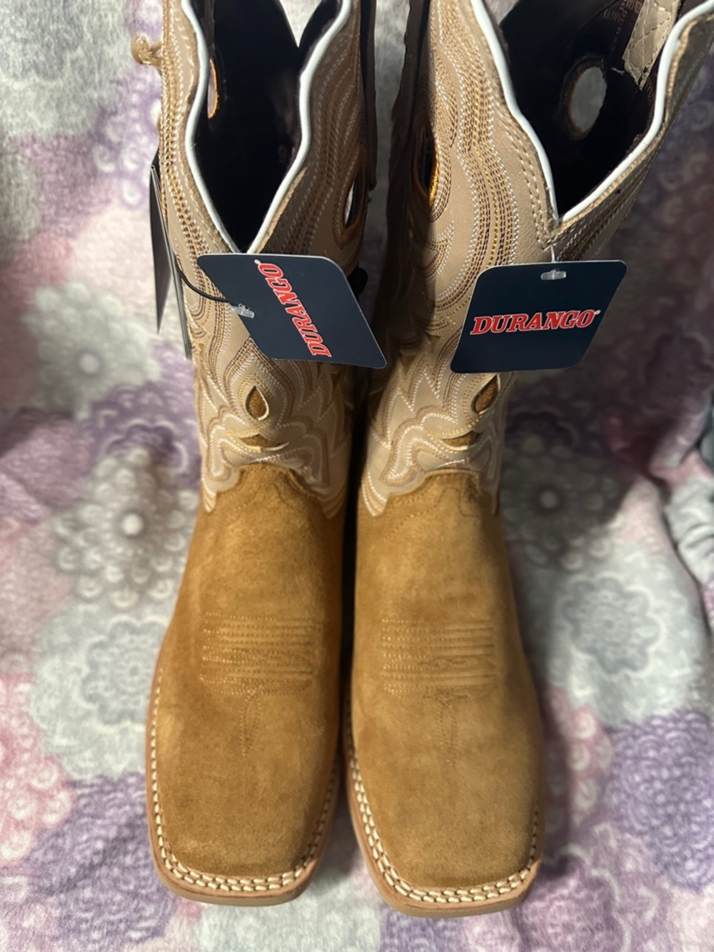 Durango women’s  lady rebel pro Light Brown Tan Suede Western Cowboy Boots